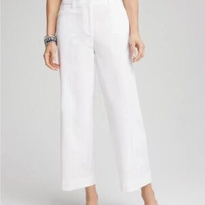 Chicos Design White Stretch Sunset Pants Crop Size 3  NWT Coastal Vacation